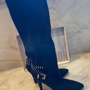 BCBG Black suede knee high boots